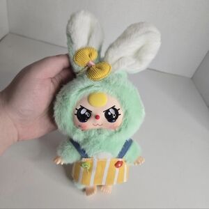 Mint Bunny Baby Three Macaron Bunny Series Blind Box Figure Plush Toy Crying Eye